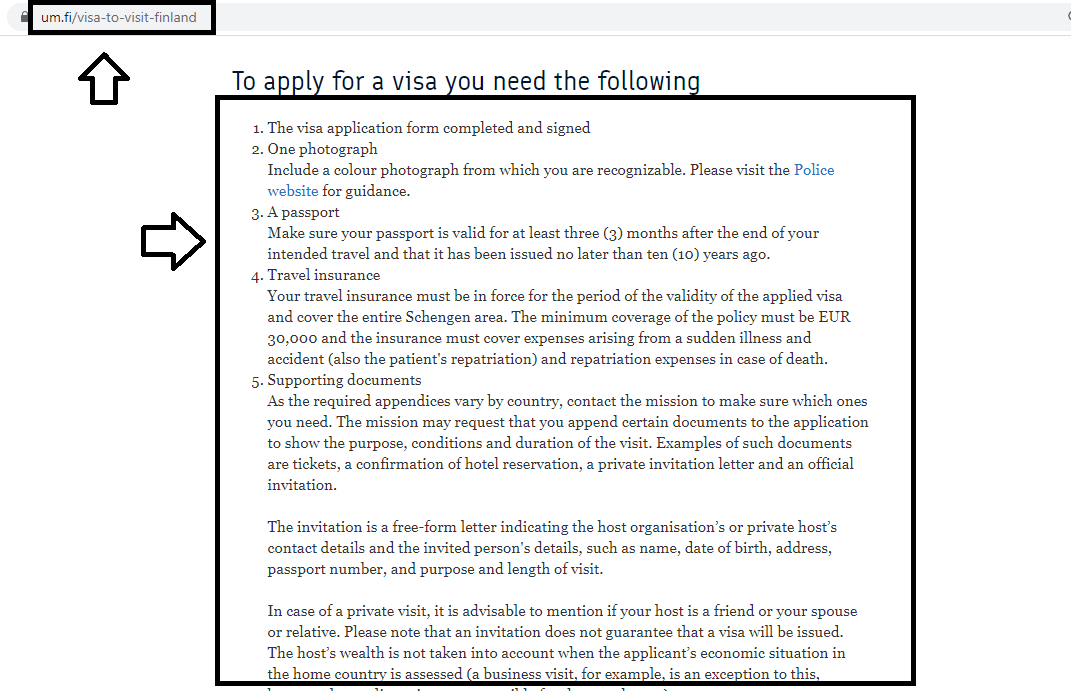 um-finland-schengen-visa-documents-list
