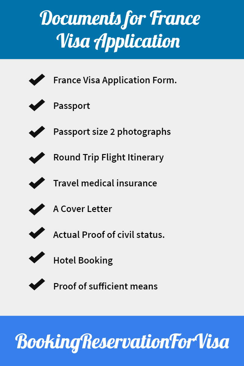 requirements for a french tourist visa