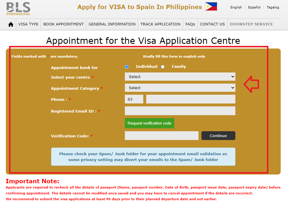 step-3-appointment-booking-for-spain-visa-from-philippines