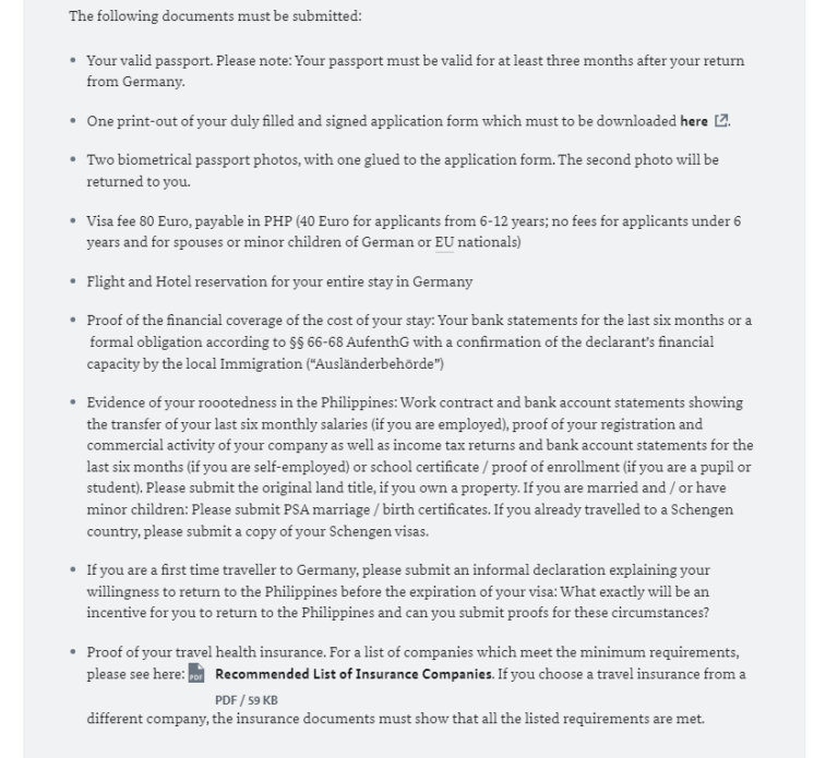Applying Germany Schengen Visa From Philippines Complete Steps