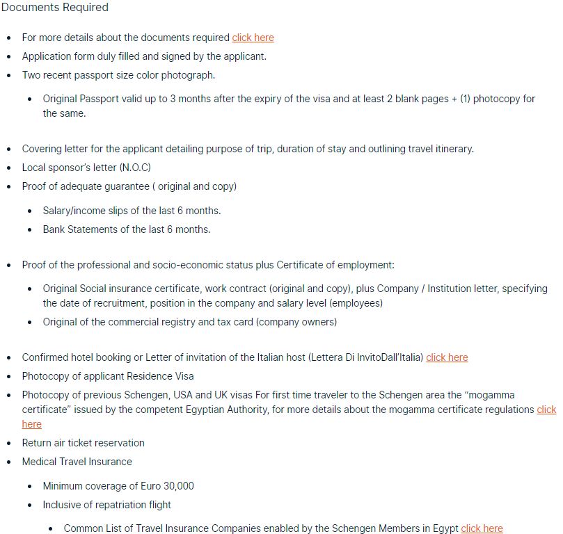 list-of-required-documents-for-applying-italian-schengen-visa-from-egypt