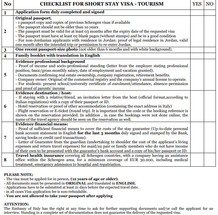 required-documents-checklist-for-applying-italian-schengen-visa-from-jordan