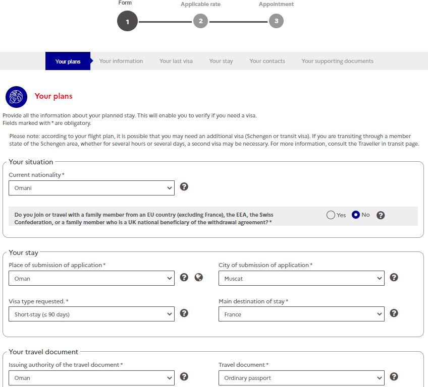 online-french-schengen-visa-application-filling-from-oman-step-2