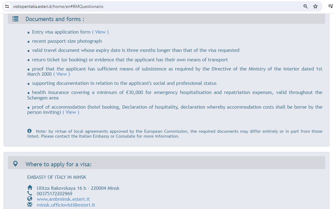 required-documents-for-applying-italian-schengen-visa-from-belarus