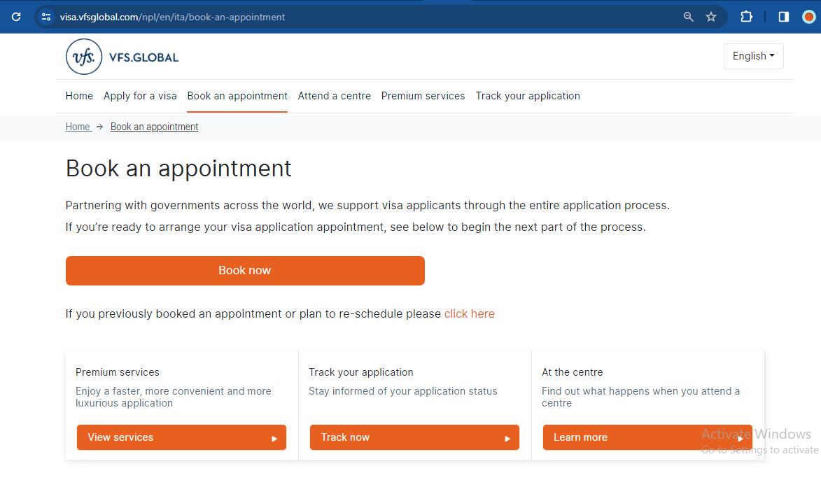 schengen-visa-appointment-booking-for-italy-from-nepal