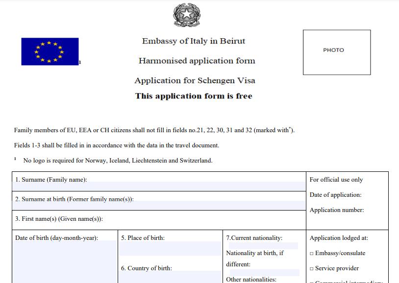 Italian-schengen-visa-application-form-for-lebanese