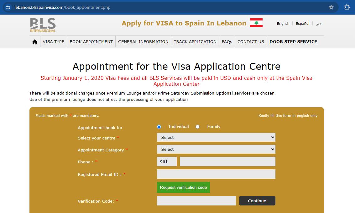 book-spanish-visa-appointment-from-lebanon-BLSspainvisa