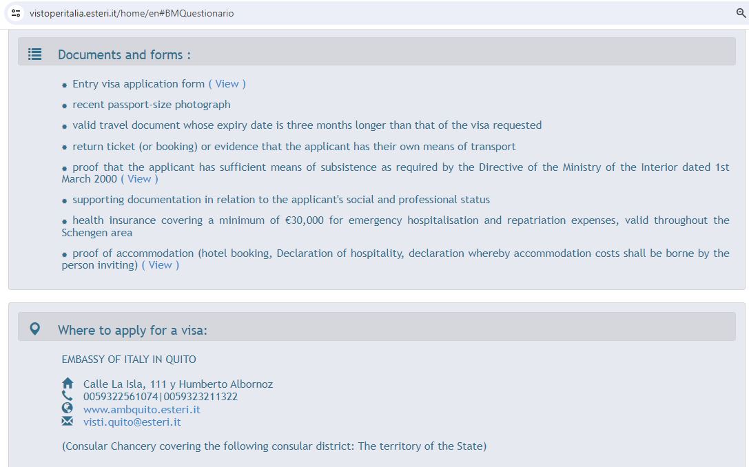 required-documents-for-italian-schengen-visa-from-ecuador
