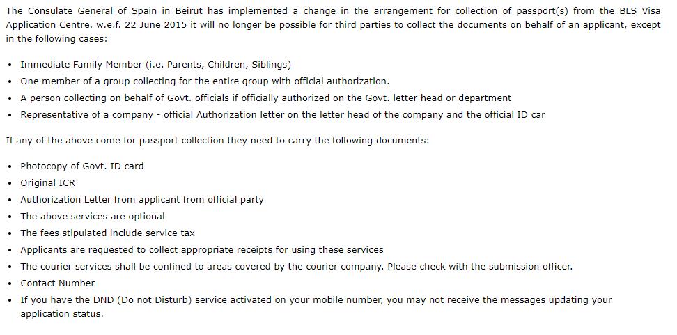 requirements-for-passport-collection-from-BLS-spain-application-center-in-lebanon