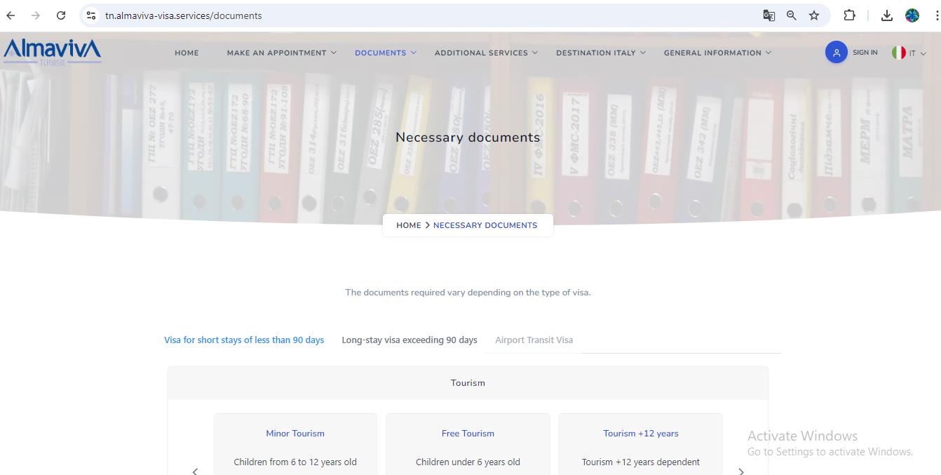 required-documents-for-apply-italian-schengen-visa-from-tunisia