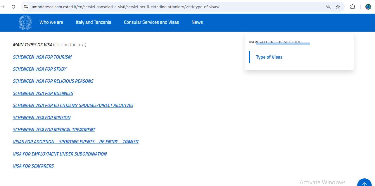 schengen-visa-types-for-italy-from-tanzania