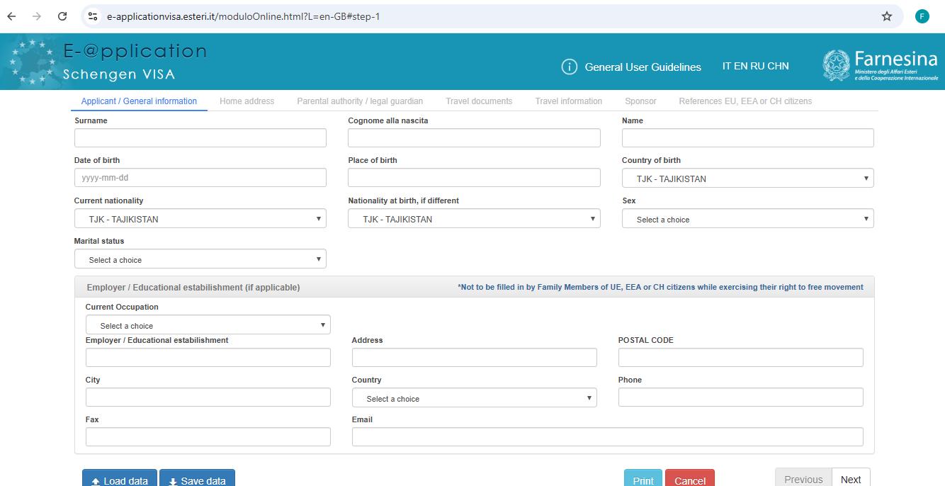 online-application-for-applying-italian-schengen-visa-from-tajikistan