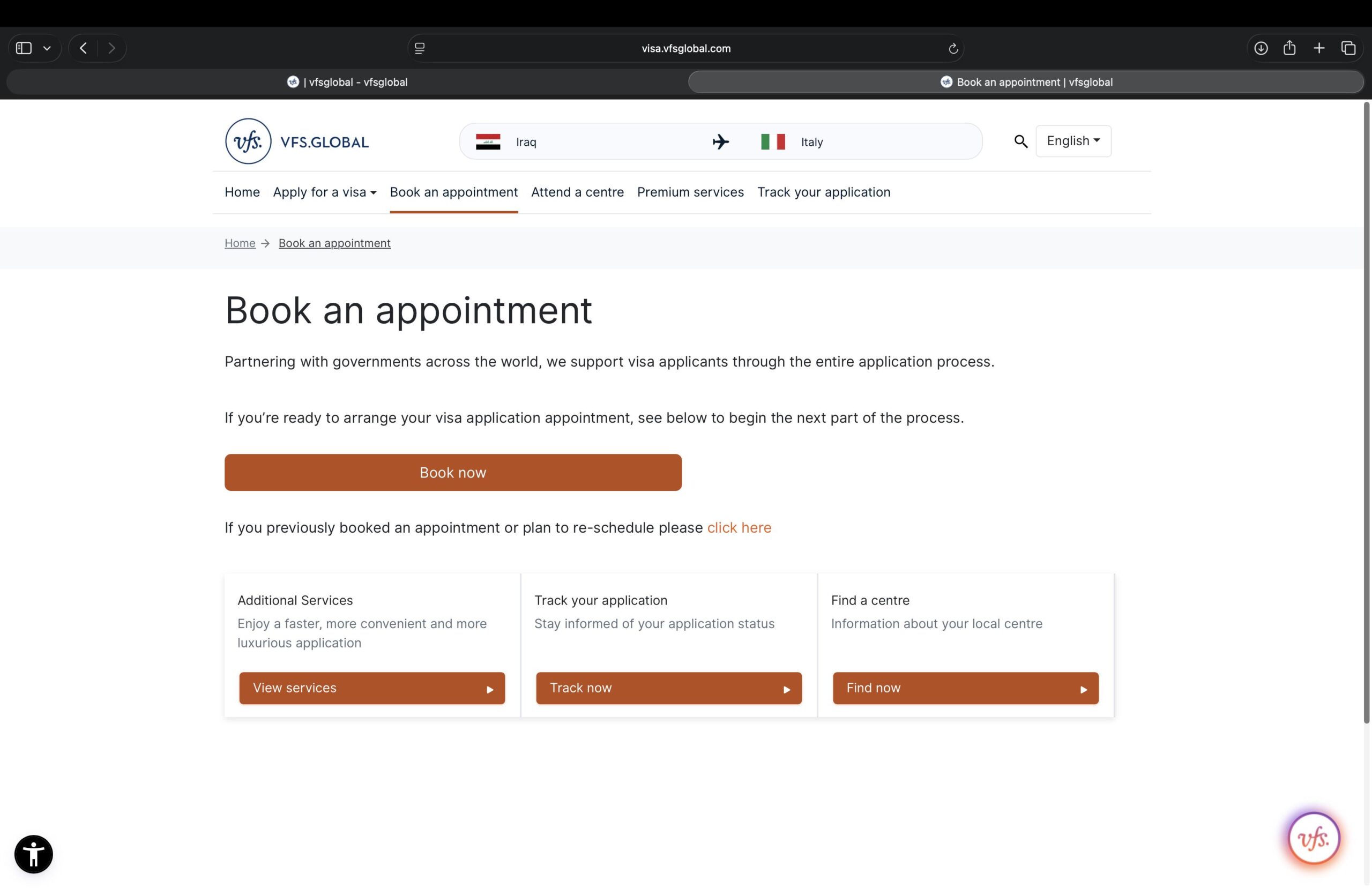 get-italian-visa-appointment-using-VFSGLOBAL-from-iraq
