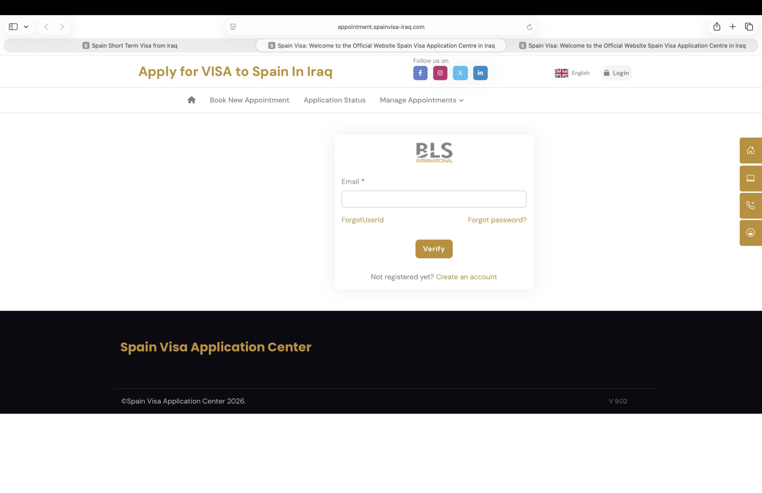 registered-into-BLS-for-getting-appointment-for-spanish-visa-from-iraq